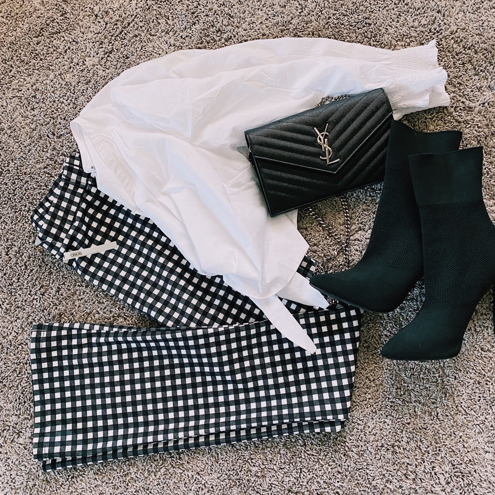 ASOS Black & White Stretch Flare Pant